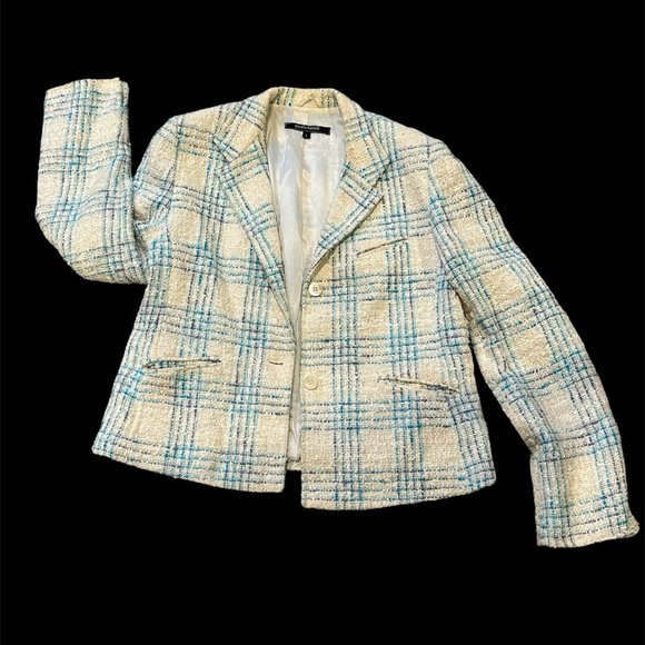 Italian Designer Tweed Like Blazer - Picture 1 of 11